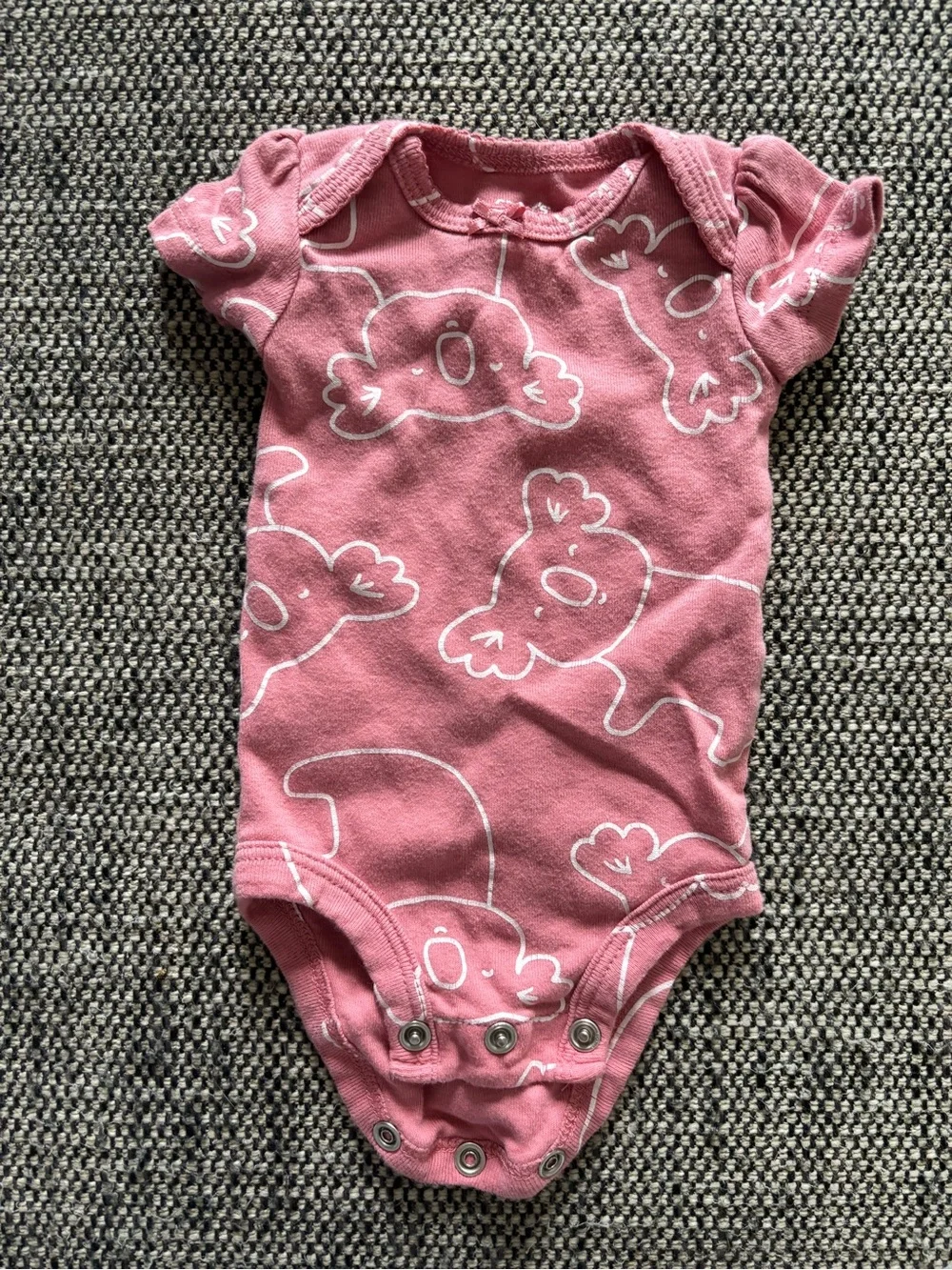 Set of 3 Carter's Pink, Yellow and Coral Baby One-Piece Bodysuits